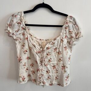 Reformation Floral Puff Sleeve Top